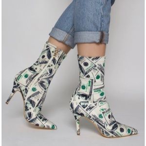 Dollar Print Booties